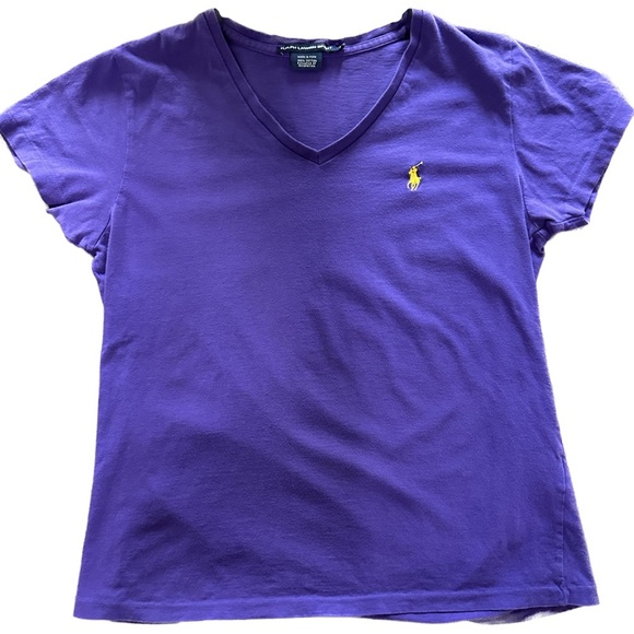 Purple V-Neck Sport Tee | Ralph Lauren - Picture 1 of 2